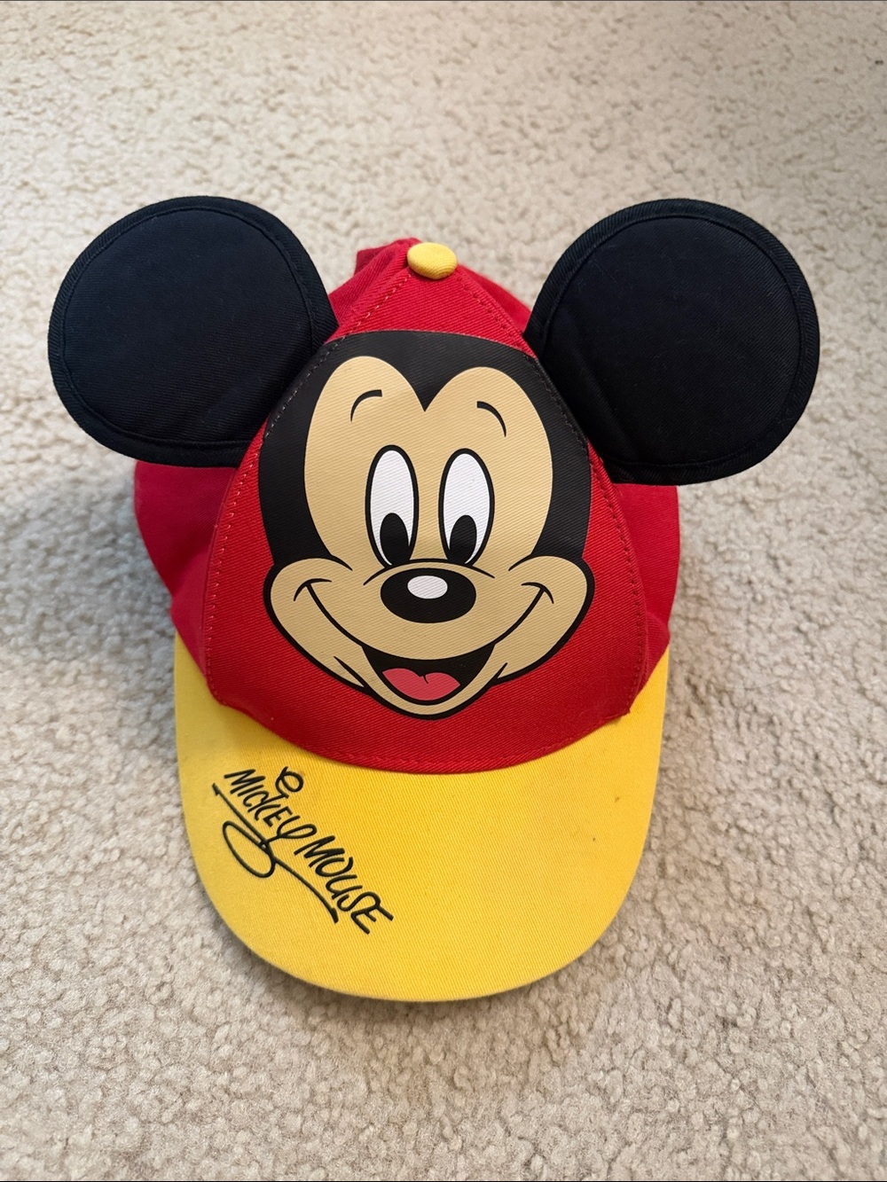 Disney Mickey Mouse Red, Yellow and Black Ear Cap